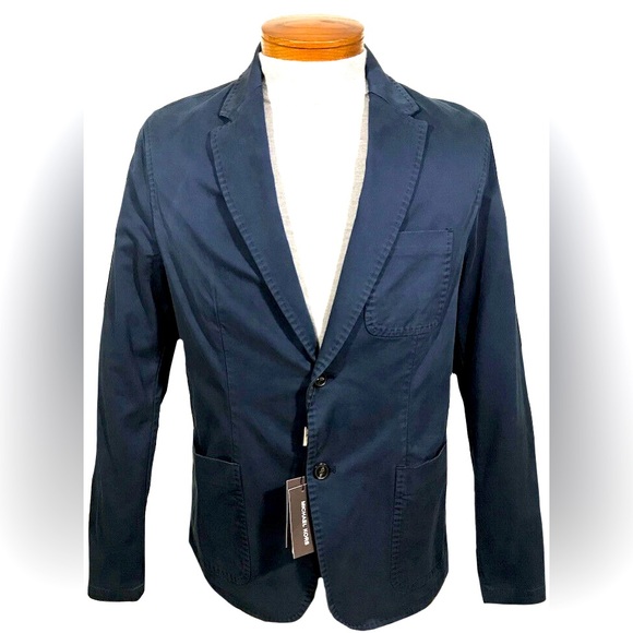 Michael Kors Other - Men's MICHAEL KORS Navy Blue Cotton + Jacket Blazer Tagged 38R NWT NEW WOW!